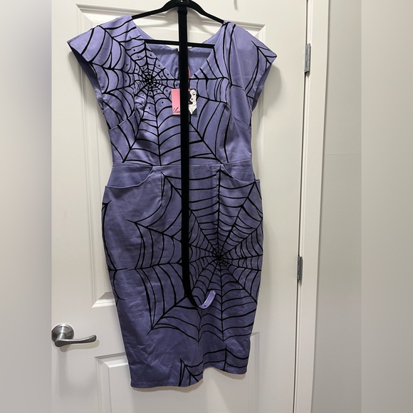 Vixen by Micheline Pitt Widow Spider Web Dress in Periwinkle - Picture 2 of 8